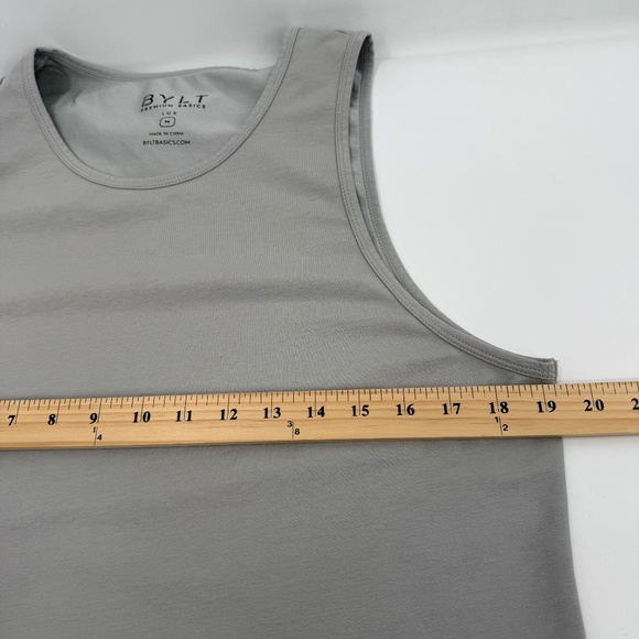 Bylt Tank Top Men Medium Gray Drop Cut Lux Athletic Gym Muscle Workout Premium - Picture 7 of 9